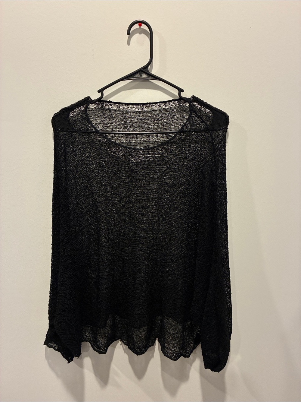 Black Lightweight Sheer Women's Sweater